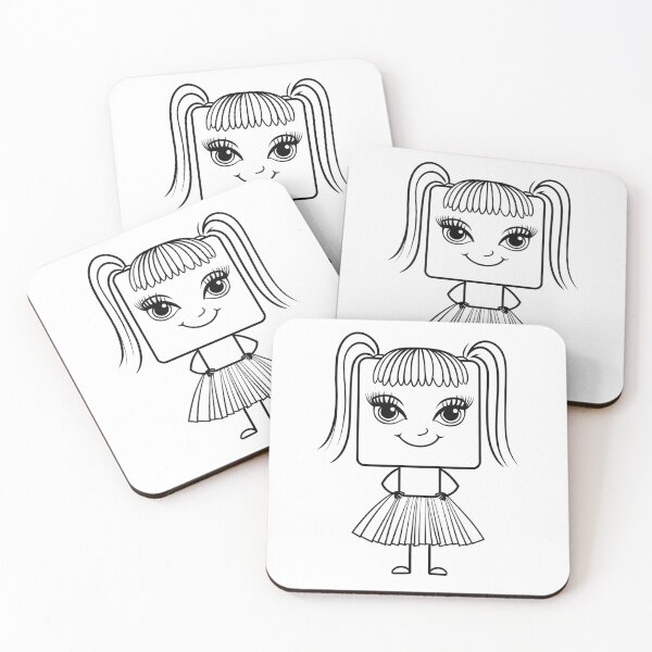 Item preview, Minimalist girl design, character with pigtails and pleated skirt | simple lines | ideal for fans of a sweet style with attitude designed and sold by StormArte.