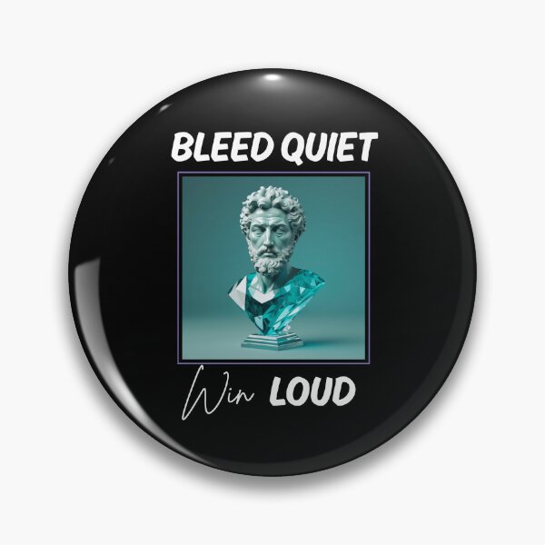 Item preview, Bleed Quiet, Win Loud - Marcus Aurelius Aqua Diamond Crystal Stoic Sculpture designed and sold by LexaArtworks.