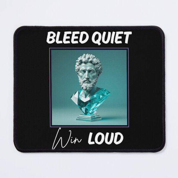 Item preview, Bleed Quiet, Win Loud - Marcus Aurelius Aqua Diamond Crystal Stoic Sculpture designed and sold by LexaArtworks.