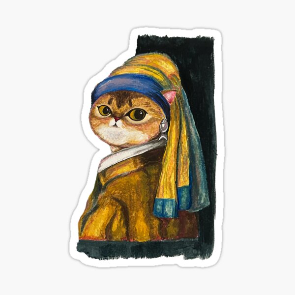 Item preview, Cat with a Pearl Earring designed and sold by Umami-Kook.