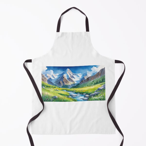 Item preview, Mountain illustration in Kyrgyzstan, watercolor landscape | wild nature | design for adventure lovers designed and sold by StormArte.