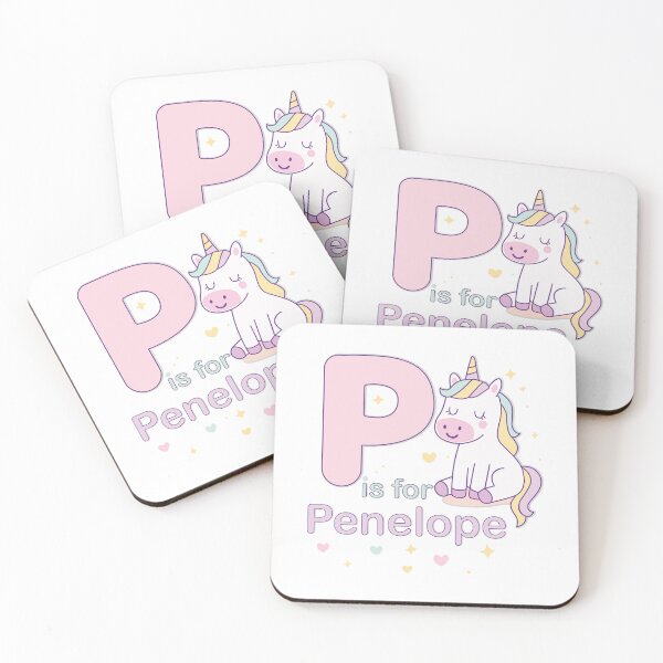 Item preview, P is for Penelope | Pastel Unicorn Alphabet Poster for Kids designed and sold by FilizDesigner.