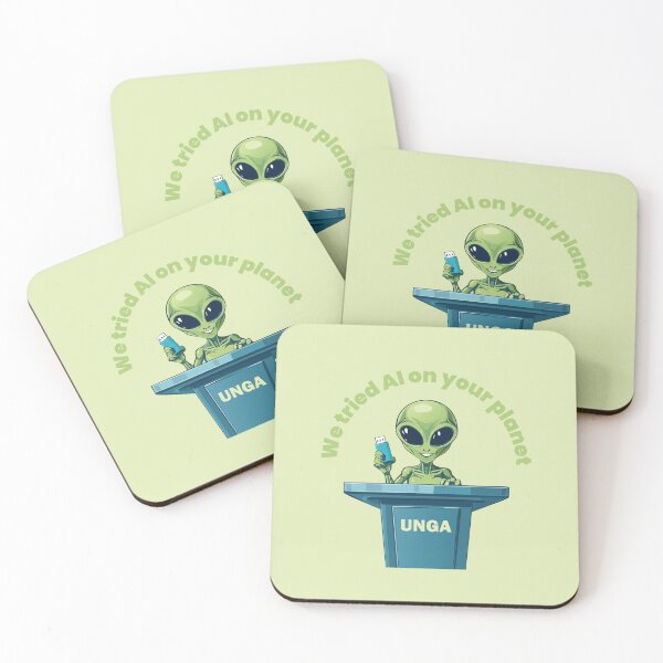 Item preview, "We Tried AI On Your Planet" Alien UNGA Speech | Sci-Fi Humor | Funny Extraterrestrial Tech designed and sold by KAYJAY DESIGNS.