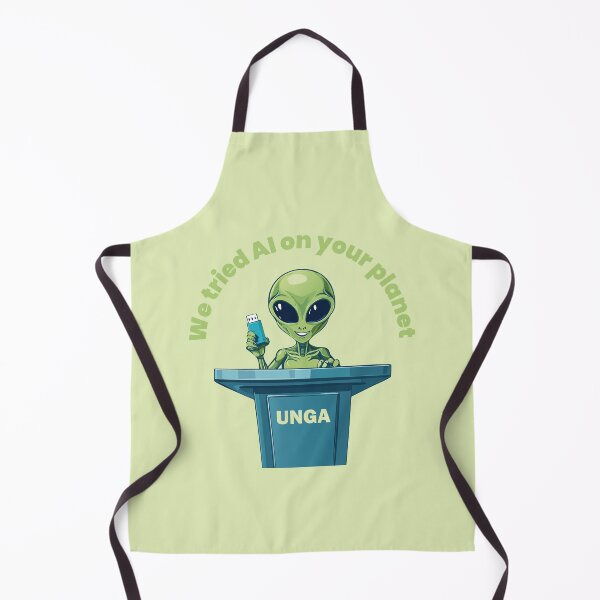 Item preview, "We Tried AI On Your Planet" Alien UNGA Speech | Sci-Fi Humor | Funny Extraterrestrial Tech designed and sold by KAYJAY DESIGNS.