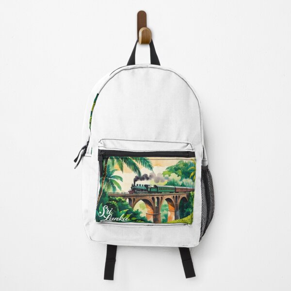 Item preview, Train in Sri Lanka, tropical watercolor art | exotic landscape | design for nostalgic travelers designed and sold by StormArte.