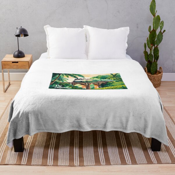 Item preview, Train in Sri Lanka, tropical watercolor art | exotic landscape | design for nostalgic travelers designed and sold by StormArte.