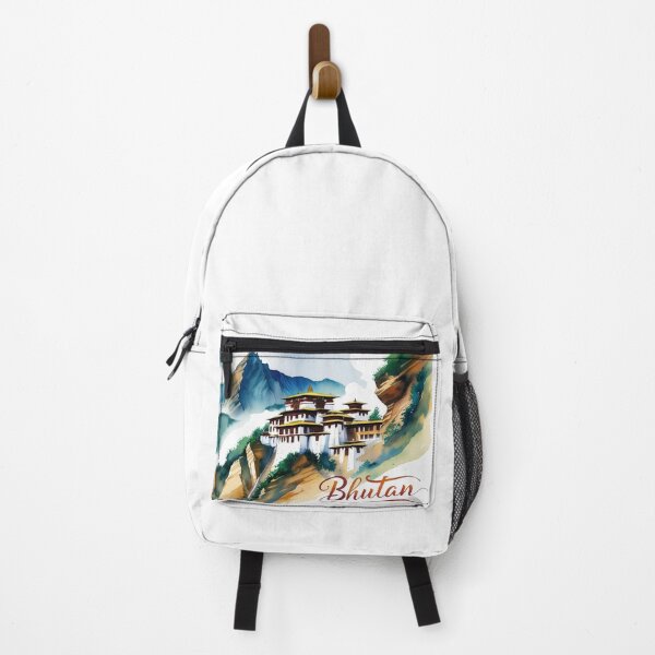 Item preview, Bhutan Monastery in Watercolor, Mystical Landscape | Spiritual Art | Design for Contemplative Souls designed and sold by StormArte.