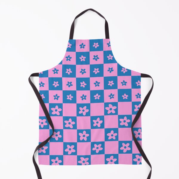 Item preview, Abstract Floral Checker Pattern 21 in Blue Pink designed and sold by nineFlorals.