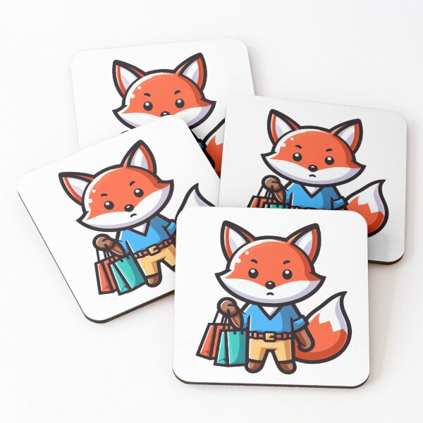 Item preview, Fox Carrying Shopping Bags – Cute Cartoon Animal Art designed and sold by Confuzz1ed.