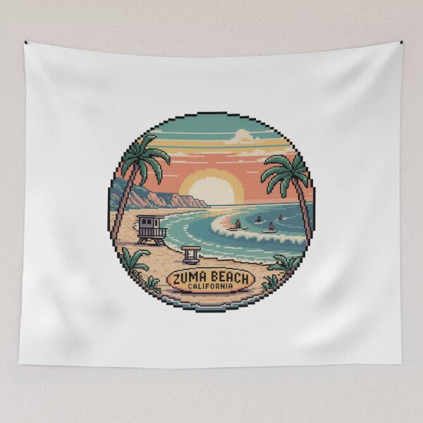 Item preview, Zuma Beach California Pixel Sunset Design designed and sold by CircinusStore.