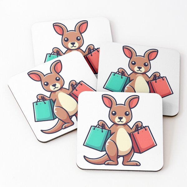 Item preview, Cartoon Kangaroo with Shopping Bags – Cheerful Shopper Animal designed and sold by Confuzz1ed.