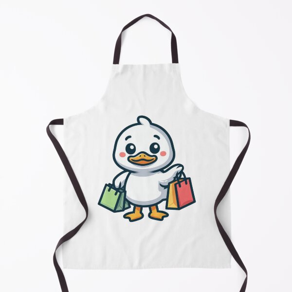 Item preview, Cartoon Duck Holding Shopping Bags – Silly Shopper Bird Art designed and sold by Confuzz1ed.