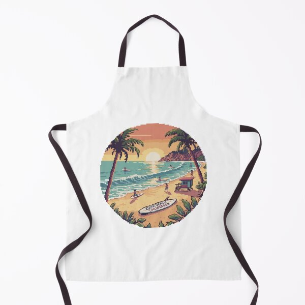Item preview, Zuma Beach California Pixel Surf Scene Design designed and sold by CircinusStore.