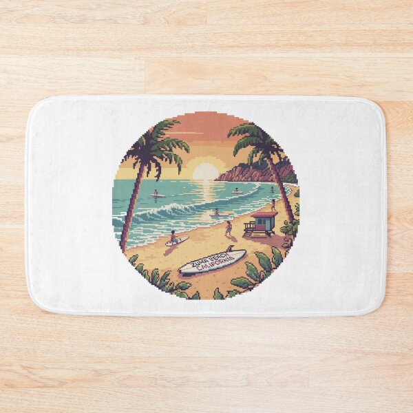 Item preview, Zuma Beach California Pixel Surf Scene Design designed and sold by CircinusStore.