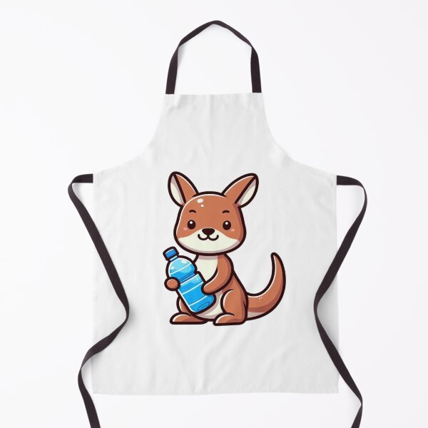 Item preview, Kangaroo with Water Bottle in Pouch – Soft Cartoon Hydration designed and sold by Confuzz1ed.