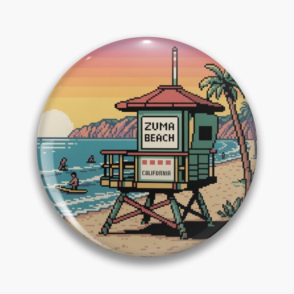 Item preview, Zuma Beach California Pixel Lifeguard Design designed and sold by CircinusStore.