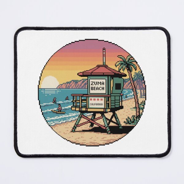 Item preview, Zuma Beach California Pixel Lifeguard Design designed and sold by CircinusStore.
