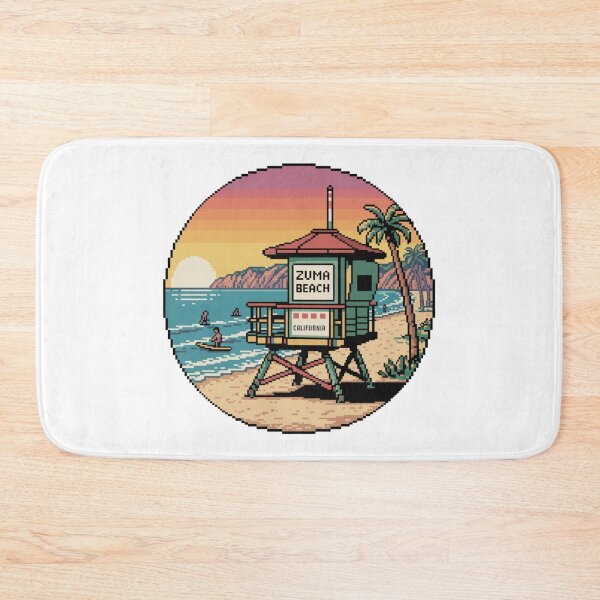 Item preview, Zuma Beach California Pixel Lifeguard Design designed and sold by CircinusStore.