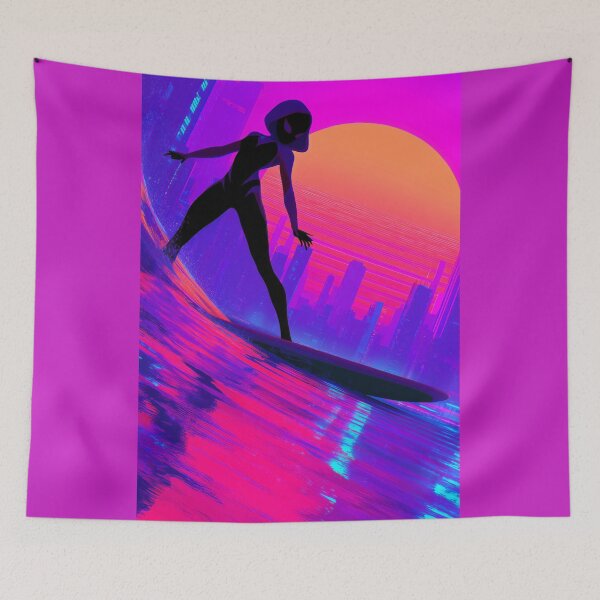 Item preview, Neon Spider-Gwen – Futuristic City Surf designed and sold by LoomisDreams.