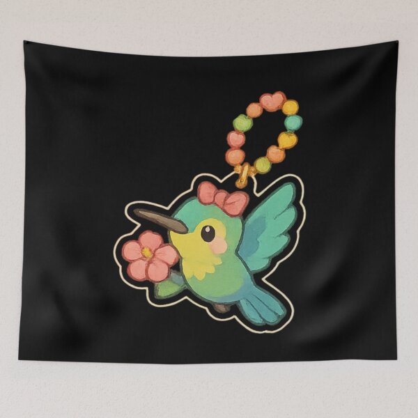 Item preview, Cute hummingbird Kawaii keychain designed and sold by DamioPolArt.