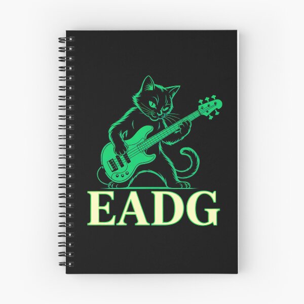 Item preview, EADG Cat Bassist Playing Guitar designed and sold by MadCatPrints.