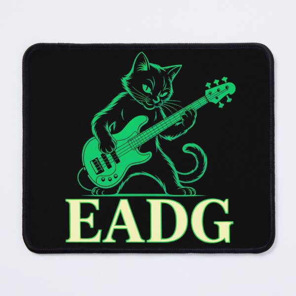 Item preview, EADG Cat Bassist Playing Guitar designed and sold by MadCatPrints.