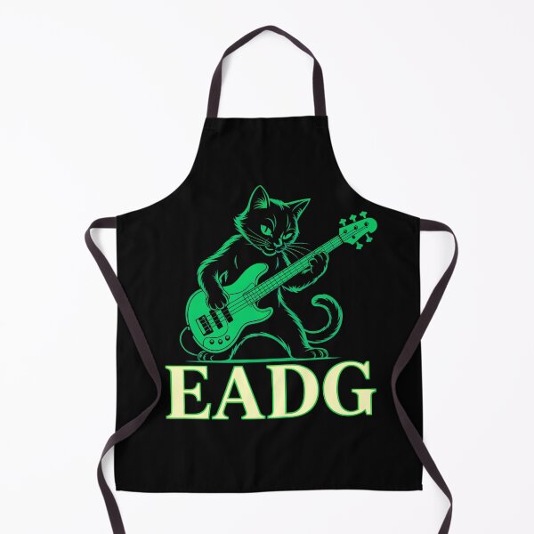 Item preview, EADG Cat Bassist Playing Guitar designed and sold by MadCatPrints.