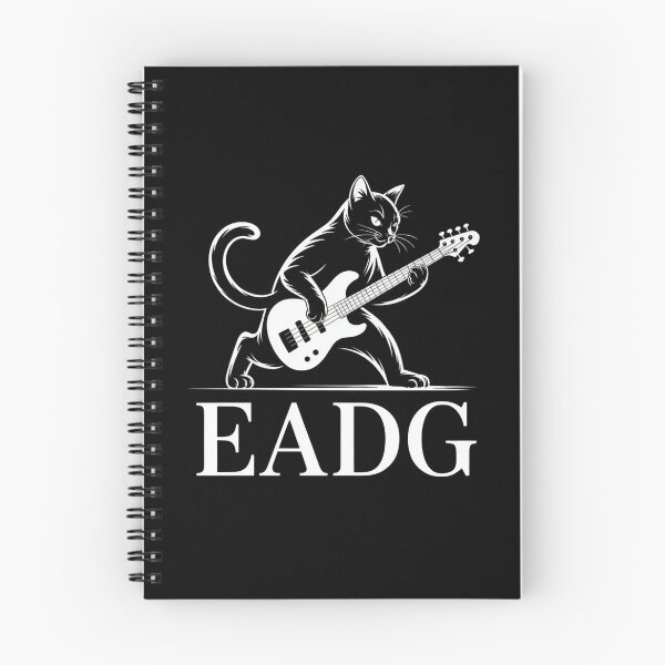Item preview, EADG Cat Playing Bas Guitar designed and sold by MadCatPrints.