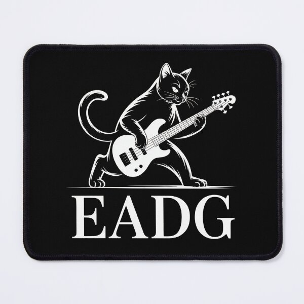 Item preview, EADG Cat Playing Bas Guitar designed and sold by MadCatPrints.