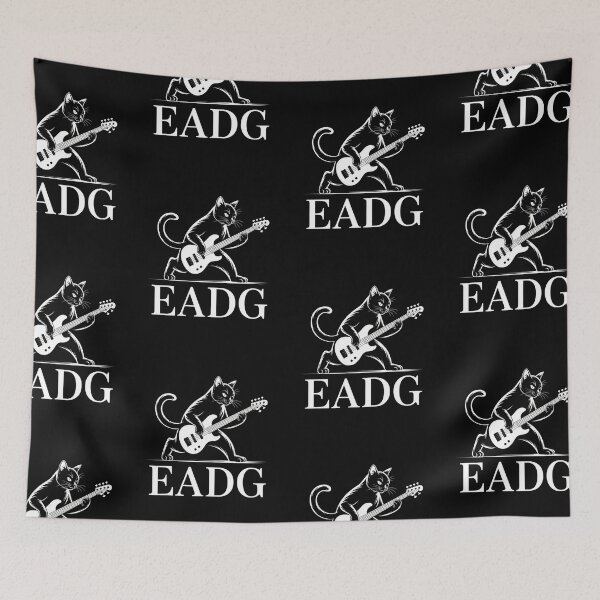 Item preview, EADG Cat Playing Bas Guitar designed and sold by MadCatPrints.