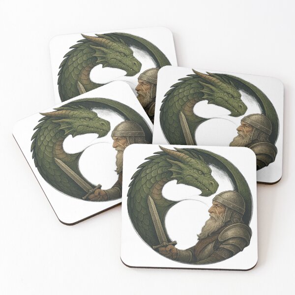 Item preview, Epic Battle Circle – Dragon vs Medieval Knight designed and sold by PunchMonkeyArt.