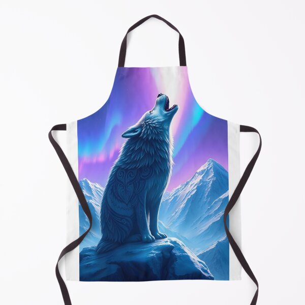 Item preview, Highly Detailed Digital Painting of a Majestic Wolf Howling Under Aurora Borealis in a Snowy Mountain Landscape, Evoking Mystical and Spiritual Themes designed and sold by Jayara [Born To Reign].