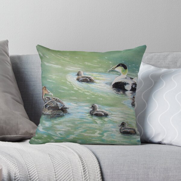 Eiders en famille Coussin