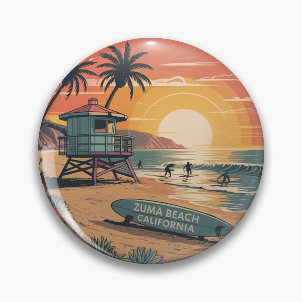 Item preview, Zuma Beach California Retro Surf Sunset Design designed and sold by CircinusStore.