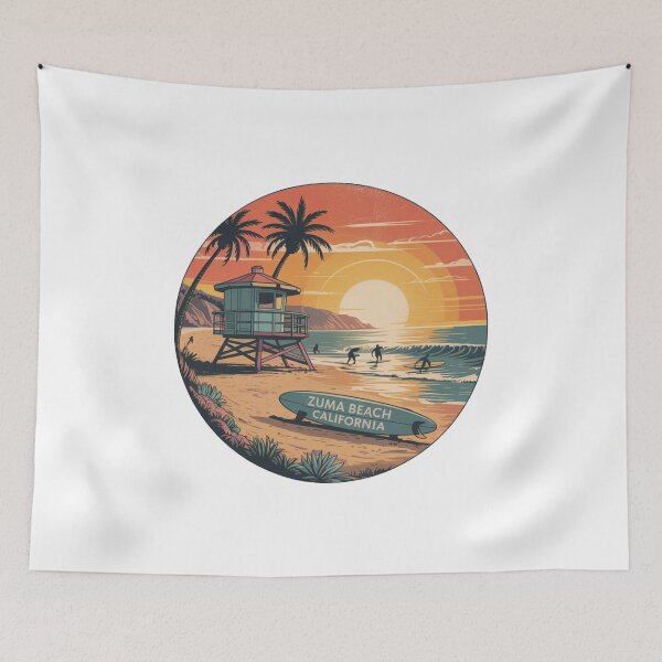 Item preview, Zuma Beach California Retro Surf Sunset Design designed and sold by CircinusStore.