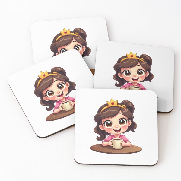 Item preview, Caffeinated Princess – Cute Coffee Lover Sticker designed and sold by myConceptArt.