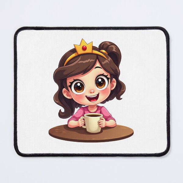 Item preview, Caffeinated Princess – Cute Coffee Lover Sticker designed and sold by myConceptArt.