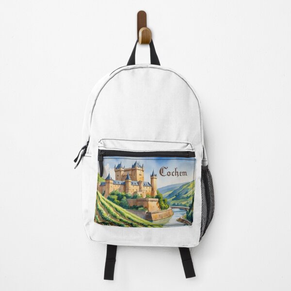 Item preview, Watercolor Cochem Castle, vineyards, and the Moselle River | medieval design | German fairytale landscape designed and sold by StormArte.