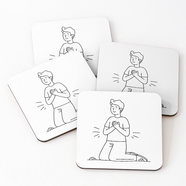 Item preview, Hands held together in front of chest as someone kneels down in silent relief designed and sold by rasagamastore.