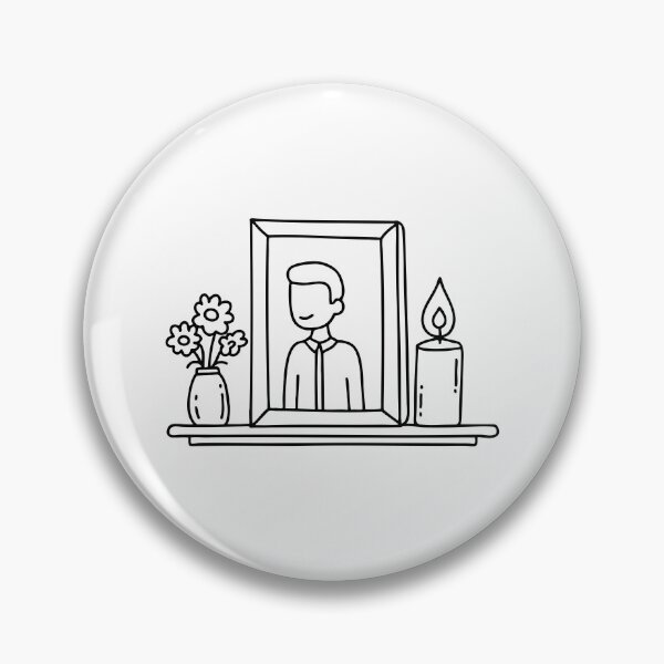 Item preview, Framed photo with a lit candle beside it on a small memorial table designed and sold by rasagamastore.
