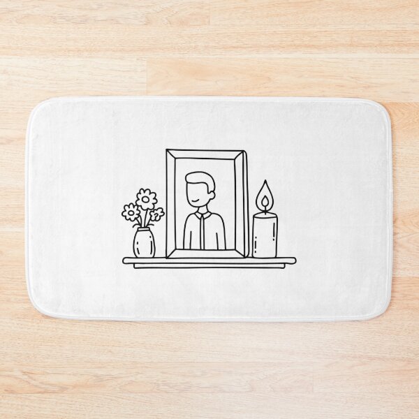 Item preview, Framed photo with a lit candle beside it on a small memorial table designed and sold by rasagamastore.