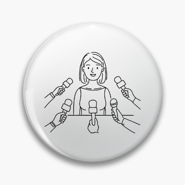 Item preview, Person being interviewed at a press conference, multiple microphones pointed toward them designed and sold by rasagamastore.