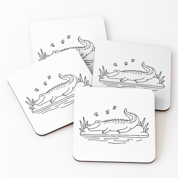 Item preview, Crocodile lying motionless near a muddy riverbank with flies nearby designed and sold by rasagamastore.