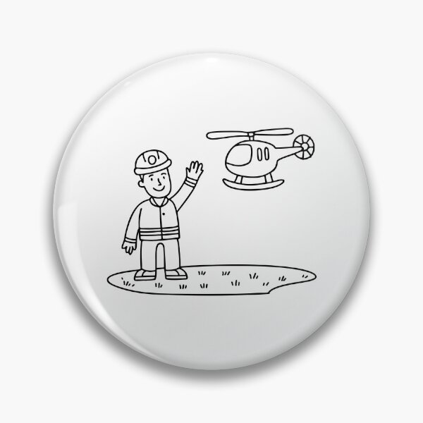 Item preview, Rescue worker waving toward a helicopter from an open field designed and sold by rasagamastore.