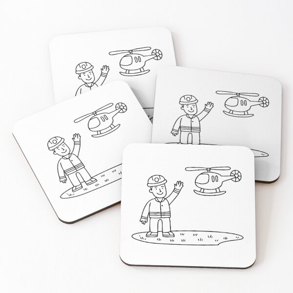 Item preview, Rescue worker waving toward a helicopter from an open field designed and sold by rasagamastore.