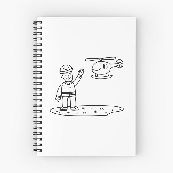 Item preview, Rescue worker waving toward a helicopter from an open field designed and sold by rasagamastore.