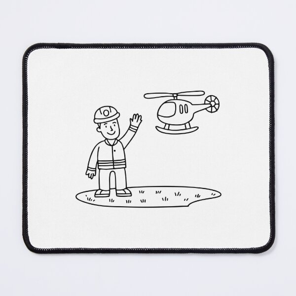 Item preview, Rescue worker waving toward a helicopter from an open field designed and sold by rasagamastore.