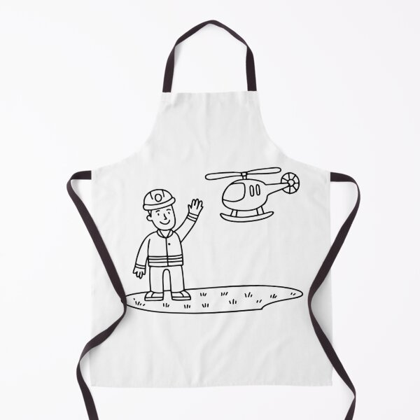 Item preview, Rescue worker waving toward a helicopter from an open field designed and sold by rasagamastore.
