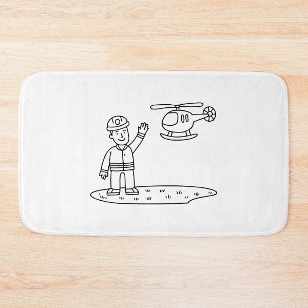 Item preview, Rescue worker waving toward a helicopter from an open field designed and sold by rasagamastore.