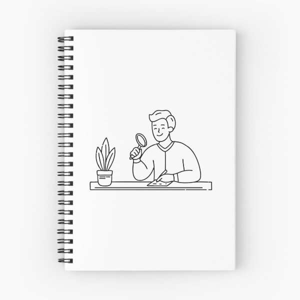Item preview, Researcher examining plant samples under magnifying glass while taking notes at desk designed and sold by rasagamastore.